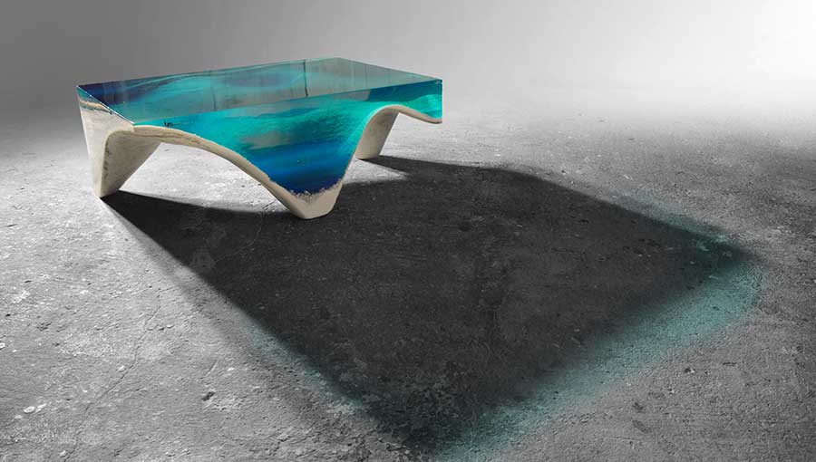 ساخت میز سه بعدی دل ماره با الهام از زیبایی اقیانوس ها