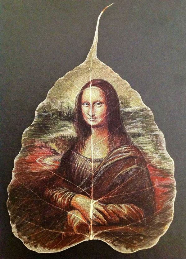 تصاویری از نقاشی روی برگ درخت انجیر معابد