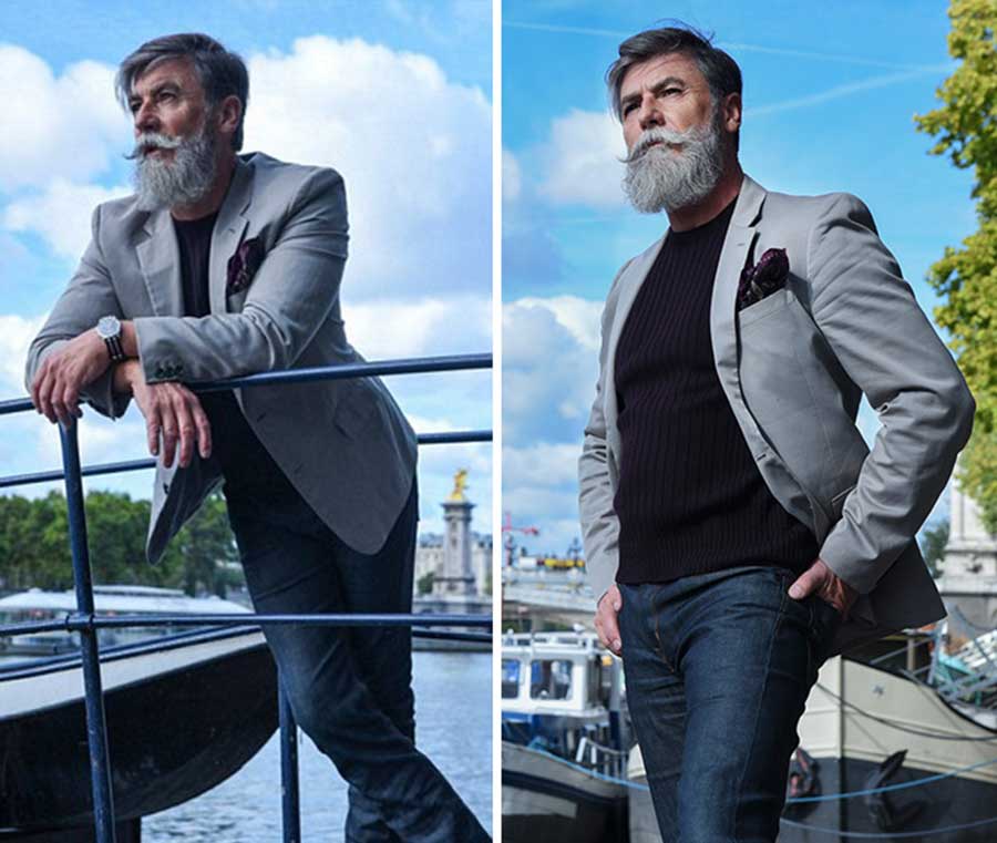 مرد 60 ساله فرانسوی بعد از ریش گذاشتن مدل شد