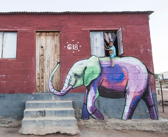 هنر خیابانی نقاشی فیل