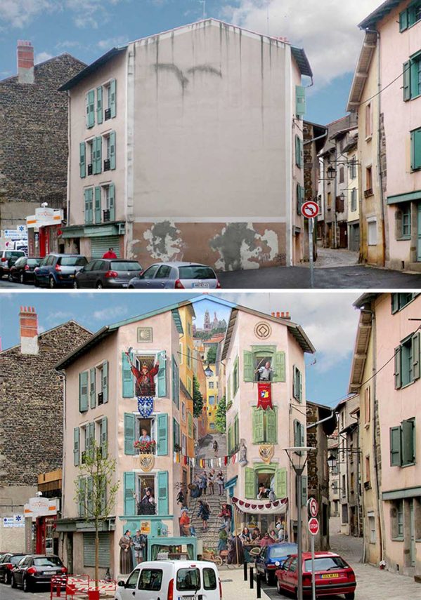 نقاشی سه بعدی روی دیوار های خسته کننده ساختمان ها
