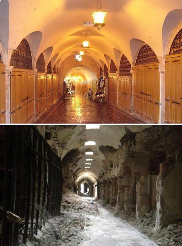 تصاویر قبل و بعد از جنگ در شهر حلب سوریه