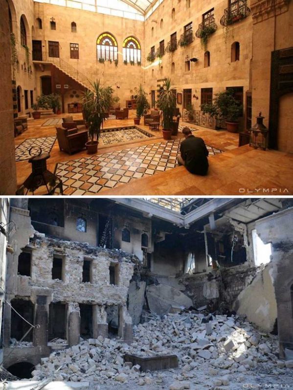 تصاویر قبل و بعد از جنگ در شهر حلب سوریهتصاویر قبل و بعد از جنگ در شهر حلب سوریه